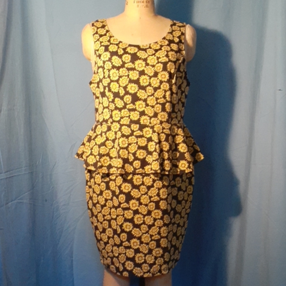 Chesley Sunflower Peplum dress